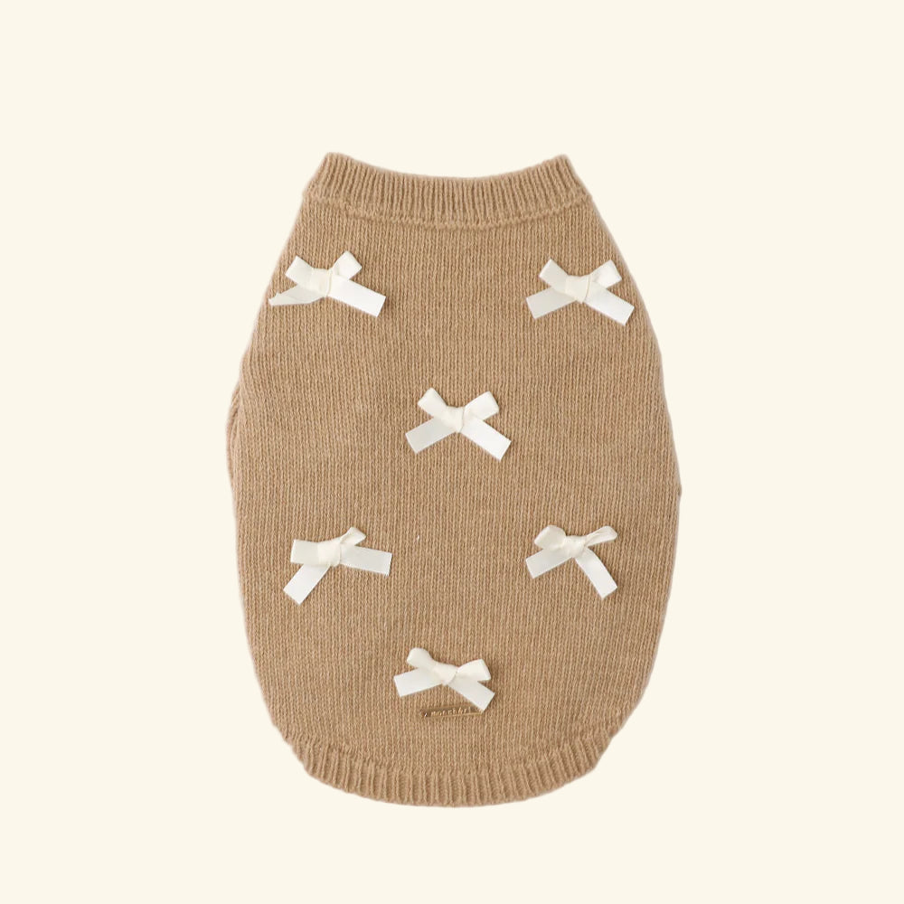 Ribbon Motif-Knit Jumper