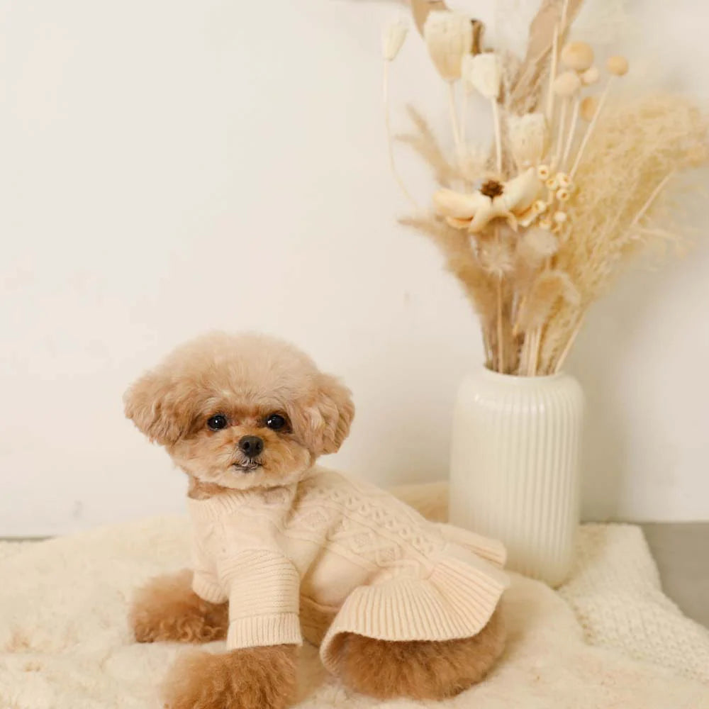 Knit Cable Frill Dress