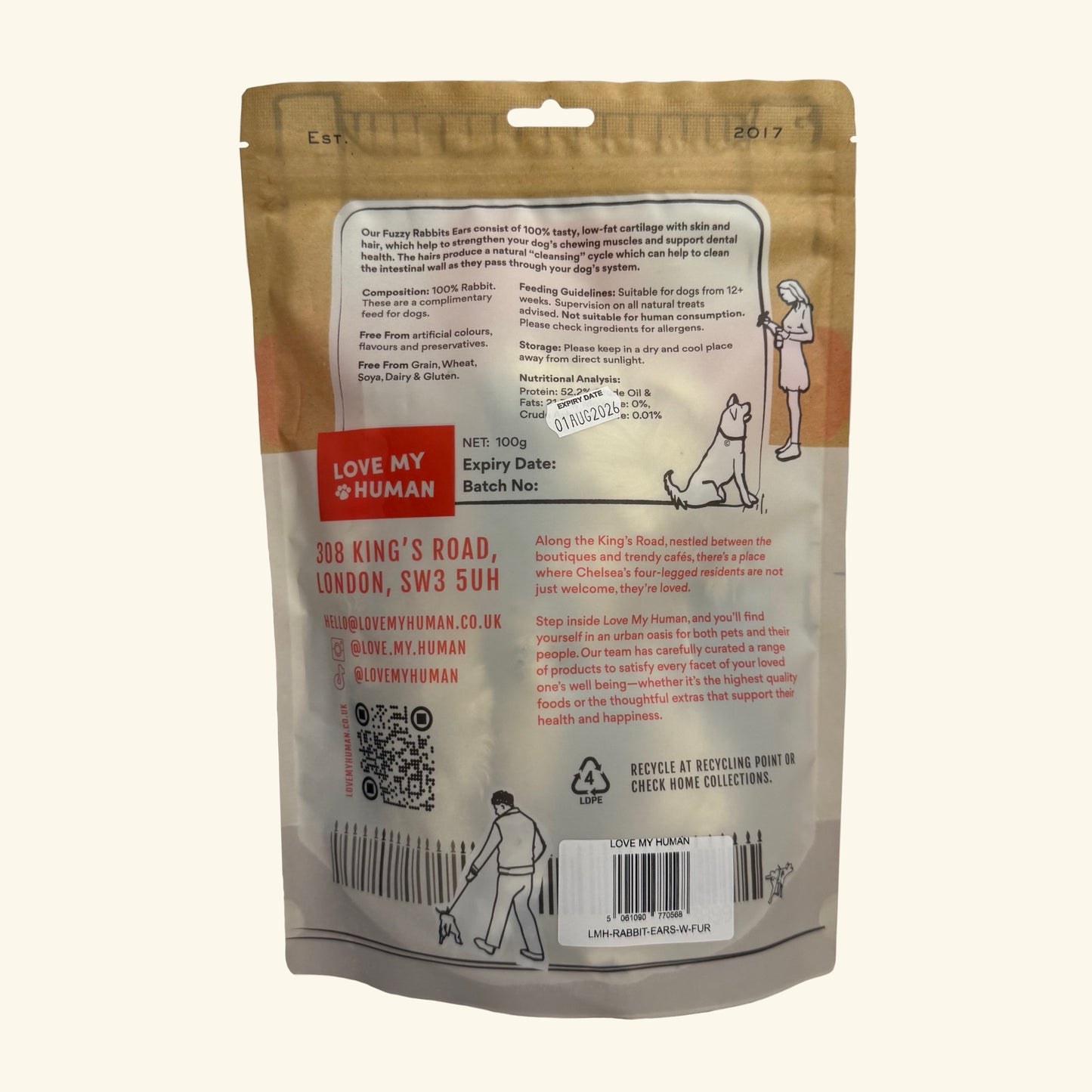 Fuzzy Rabbit Ears - Love My Human