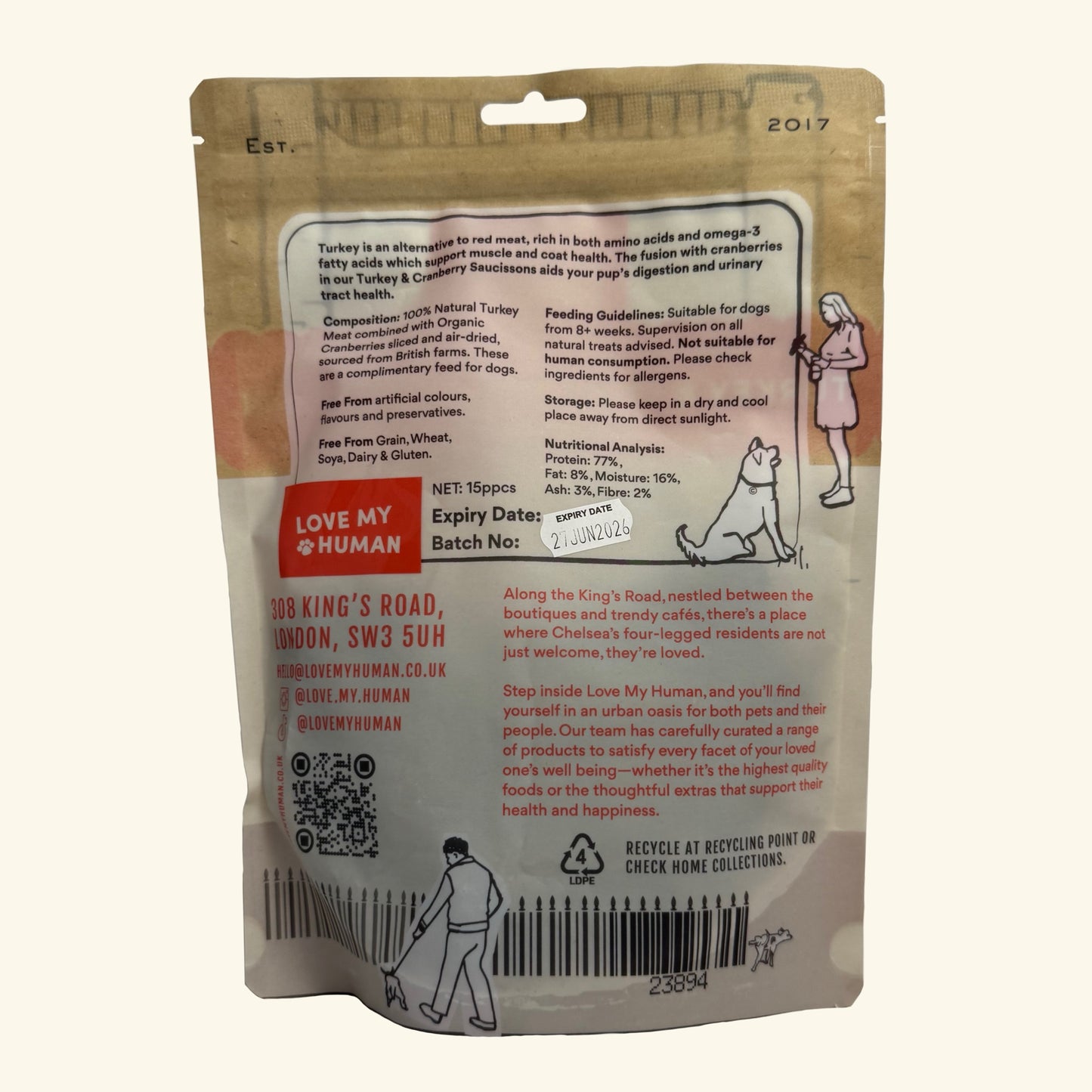 Turkey & Cranberry Saucisson - Love My Human