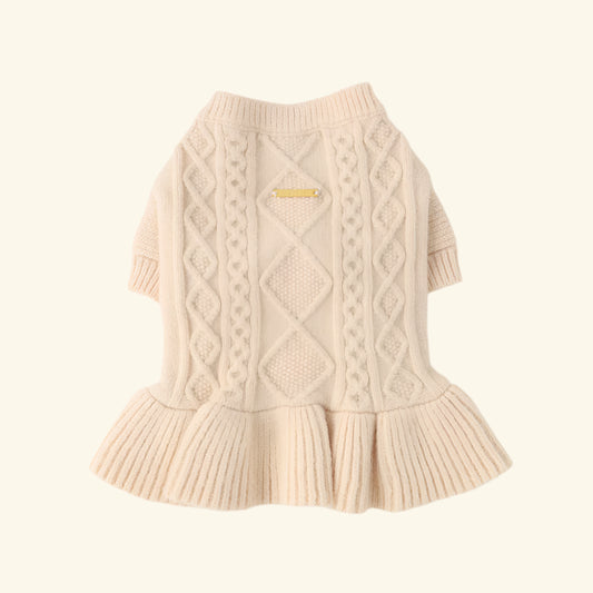 Knit Cable Frill Dress